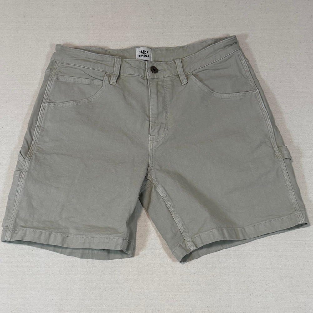 Flint and Tinder 365 Carpenter Shorts Tan Canvas Stretch Mens 31" Waist